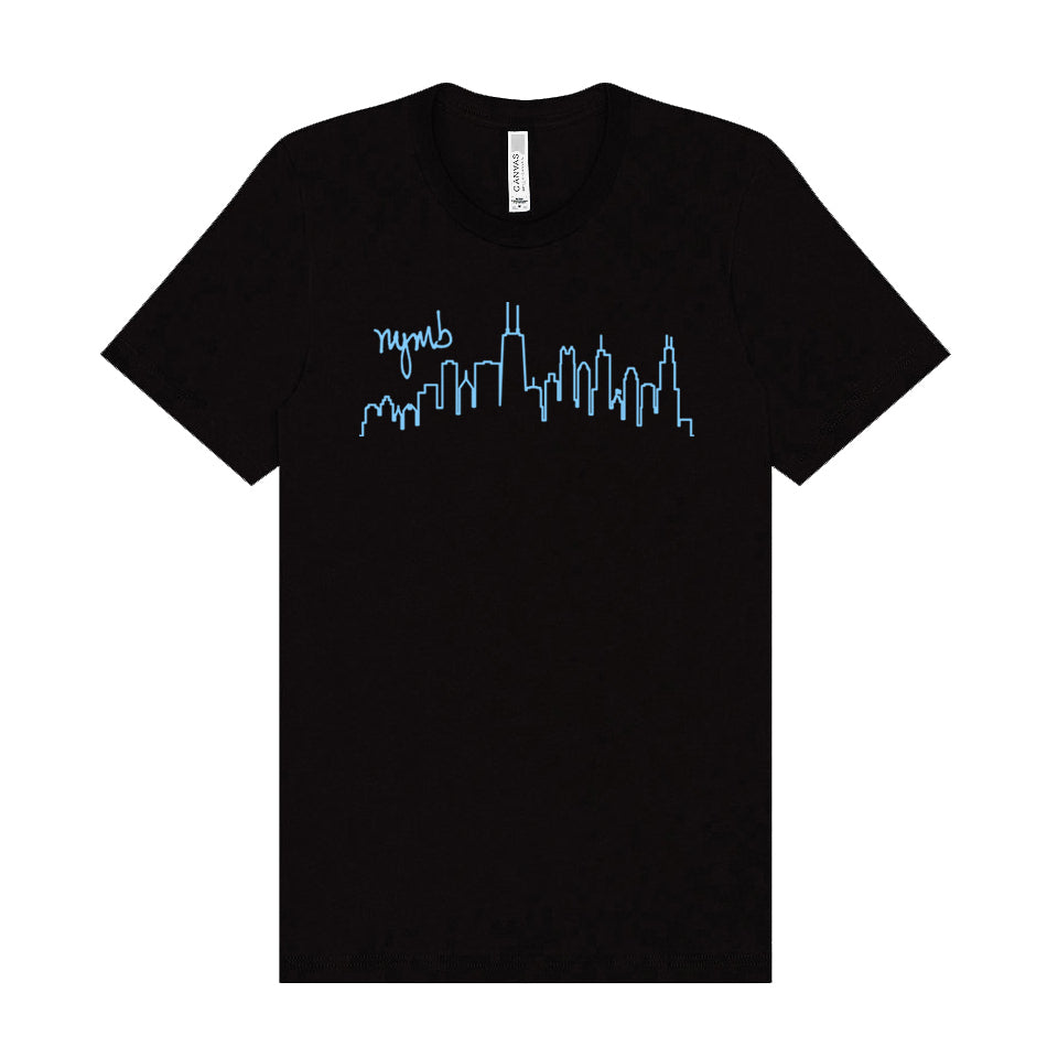 Nymb Skyline Shirt - Black with Baby Blue ink