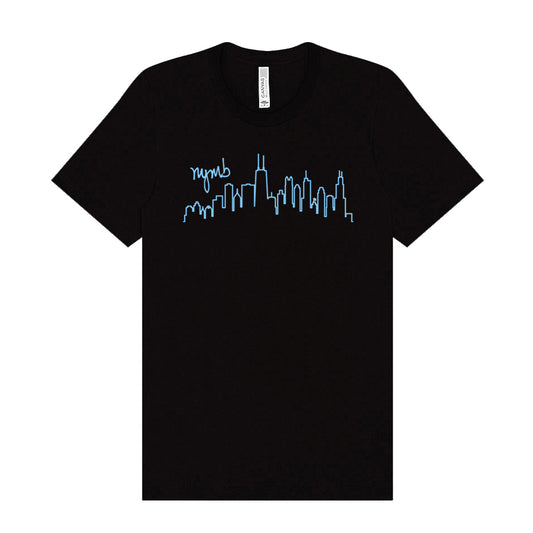 Nymb Skyline Shirt - Black with Baby Blue ink